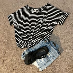 Umgee, stripped short sleeve top